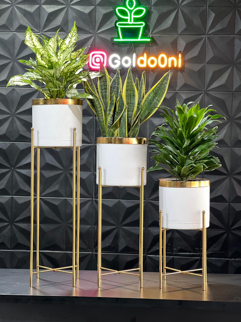 ست گلدان پلیمری قطر 20با استند فلزی فورتیک