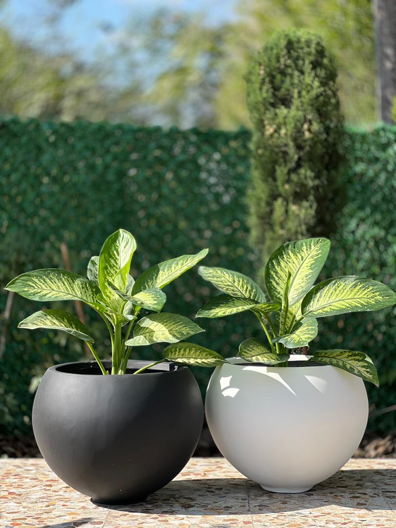 گلدان فایبر گلاس مدل توپی سایز 40